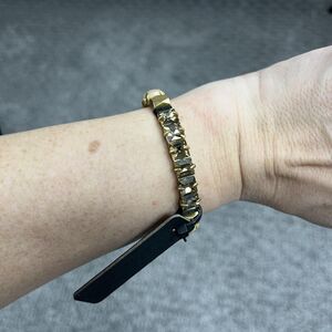 J Crew Bracelet Glass Crystal Cuff Gold Tone Rhinestone Women Jewelry Signed New